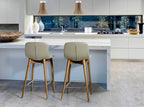 Tabouret rembourré en similicuir latte DecoNovis