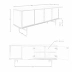 Buffet en bois gris foncé, acier noir et plateau en noyer Angel cerda
