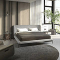 Lit en tissu gris clair DecoNovis