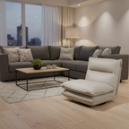 Fauteuil pivotant en cuir gris taupe Angel cerda