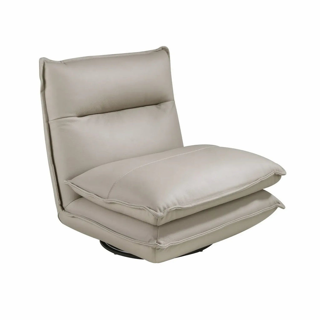 Fauteuil pivotant en cuir gris taupe Angel cerda