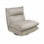 Fauteuil pivotant en cuir gris taupe Angel cerda