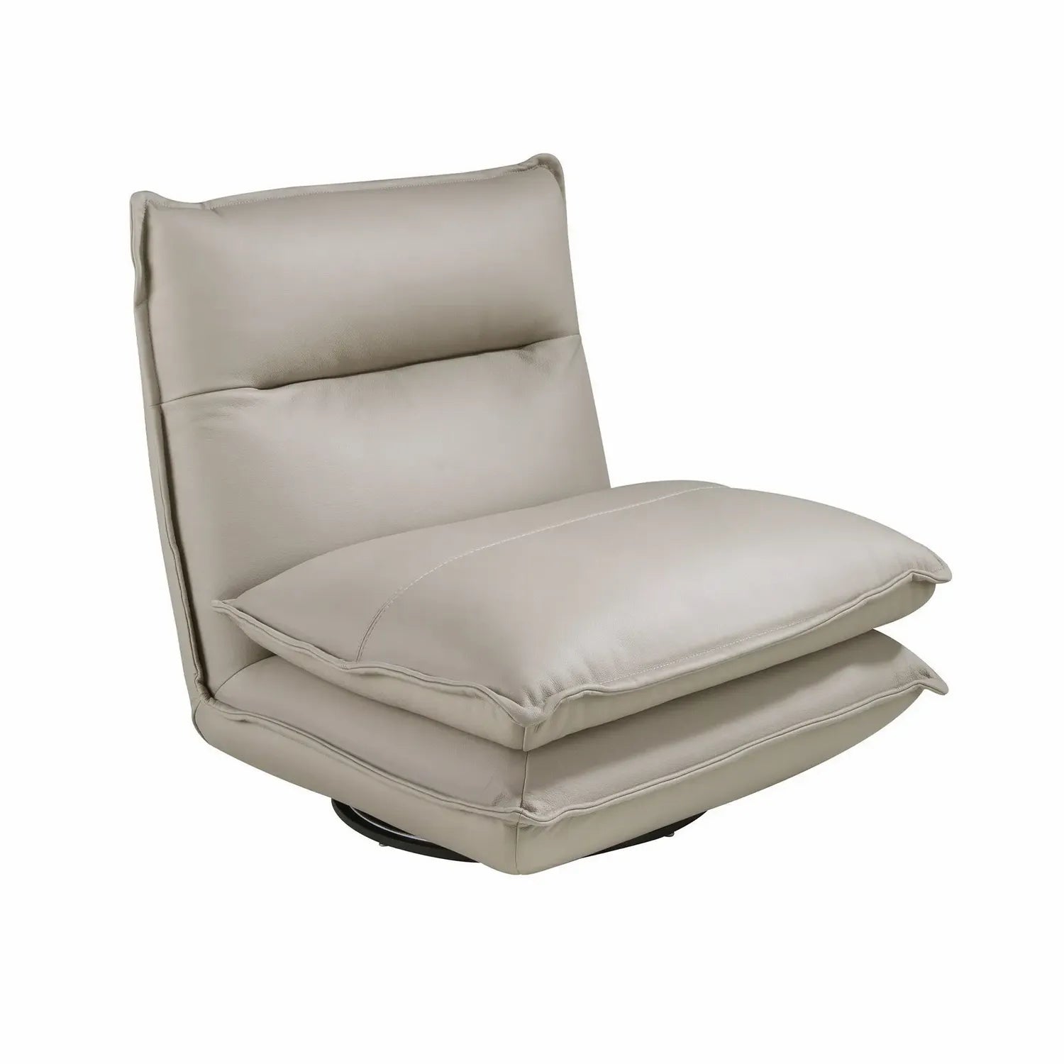 Fauteuil pivotant en cuir gris taupe Angel cerda