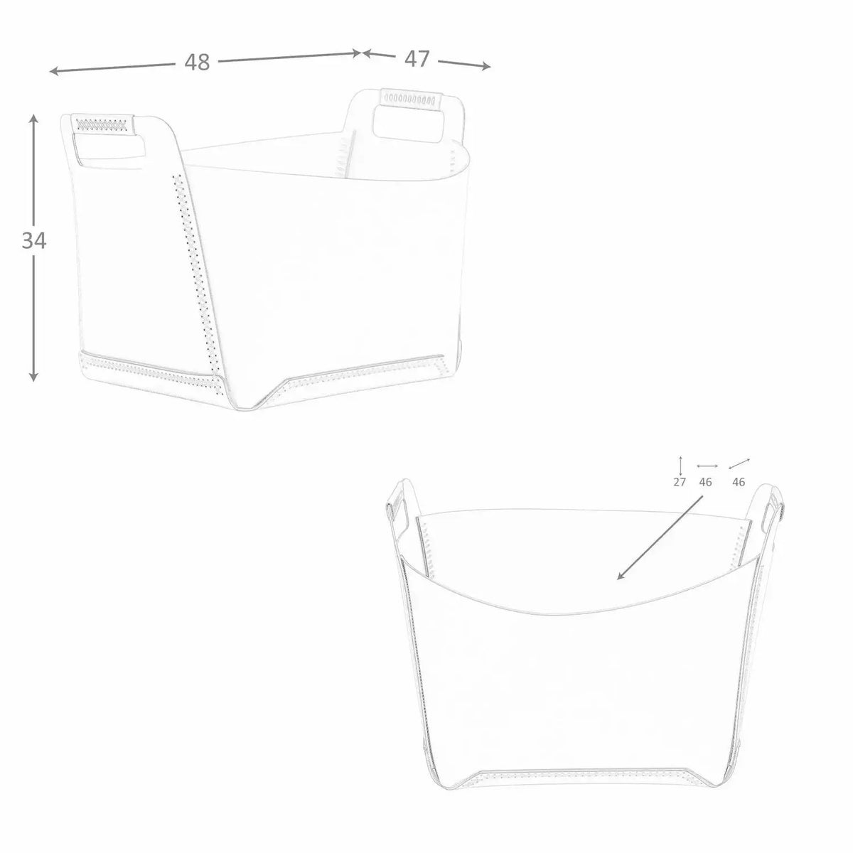 Panier de rangement en cuir fait mains DecoNovis