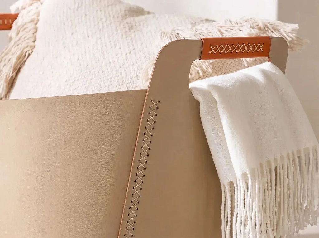 Panier de rangement en cuir fait mains DecoNovis