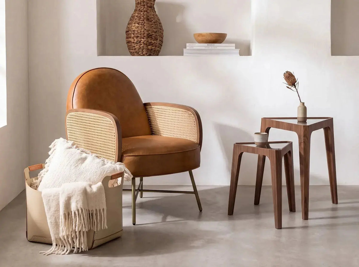 Panier de rangement en cuir fait mains DecoNovis