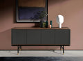 Buffet en bois gris foncé, acier noir et plateau en noyer Angel cerda