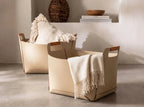 Panier de rangement en cuir fait mains DecoNovis