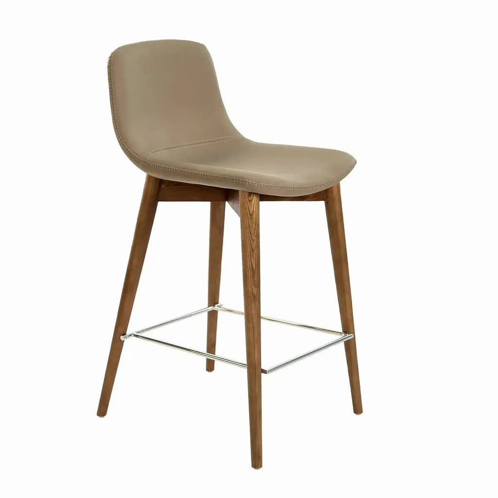 Tabouret rembourré en similicuir latte DecoNovis