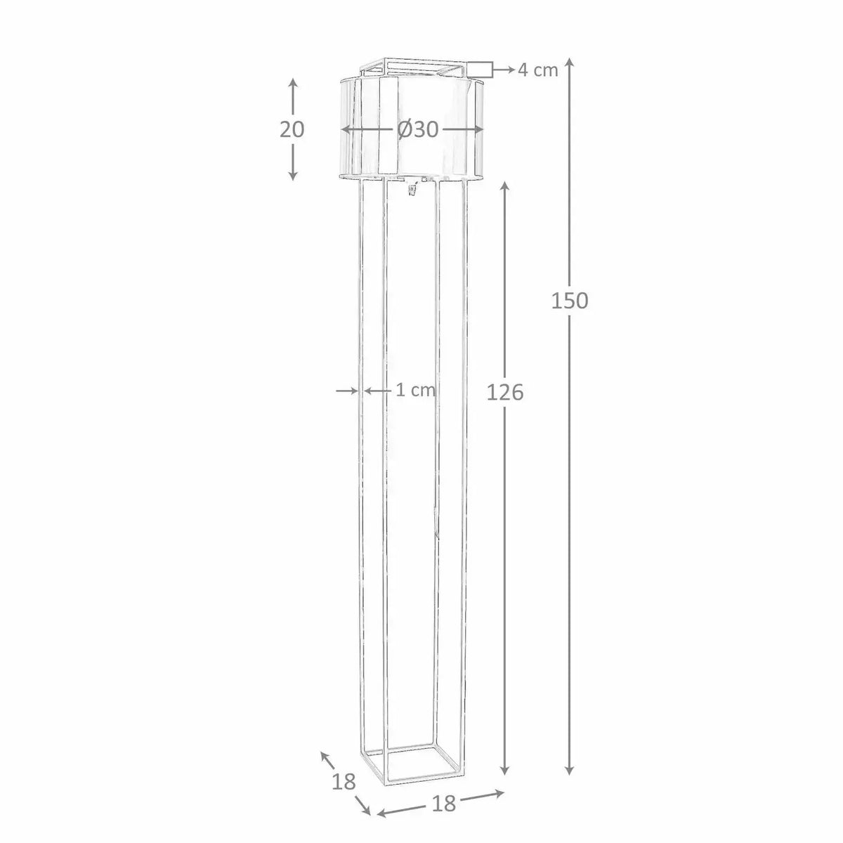 Lampadaire en PVC noir et doré brillant fait mains DecoNovis