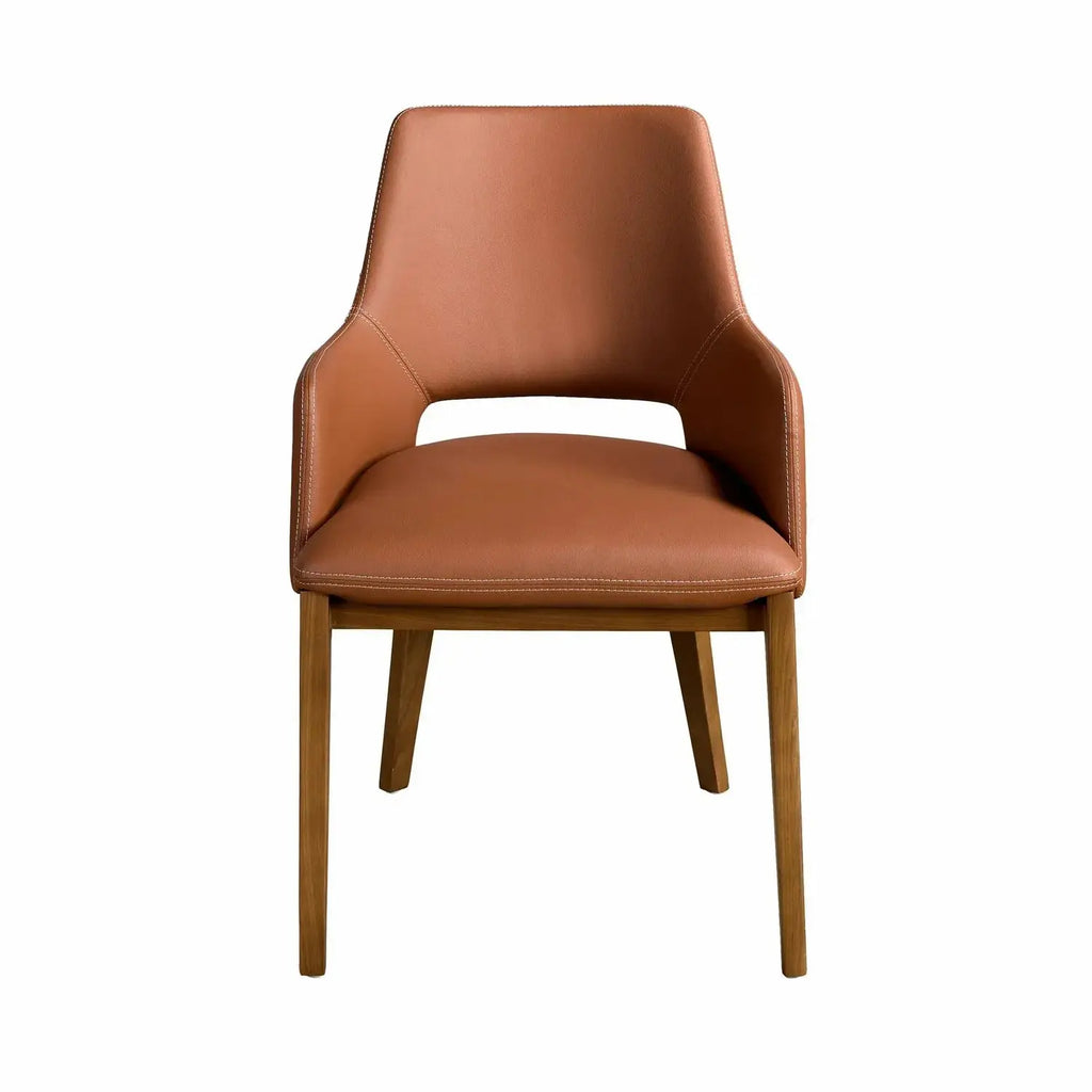 Chaise en cuir marron DecoNovis