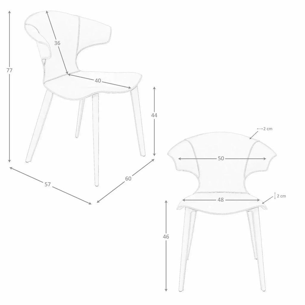 Chaise en cuir orange fait mains DecoNovis
