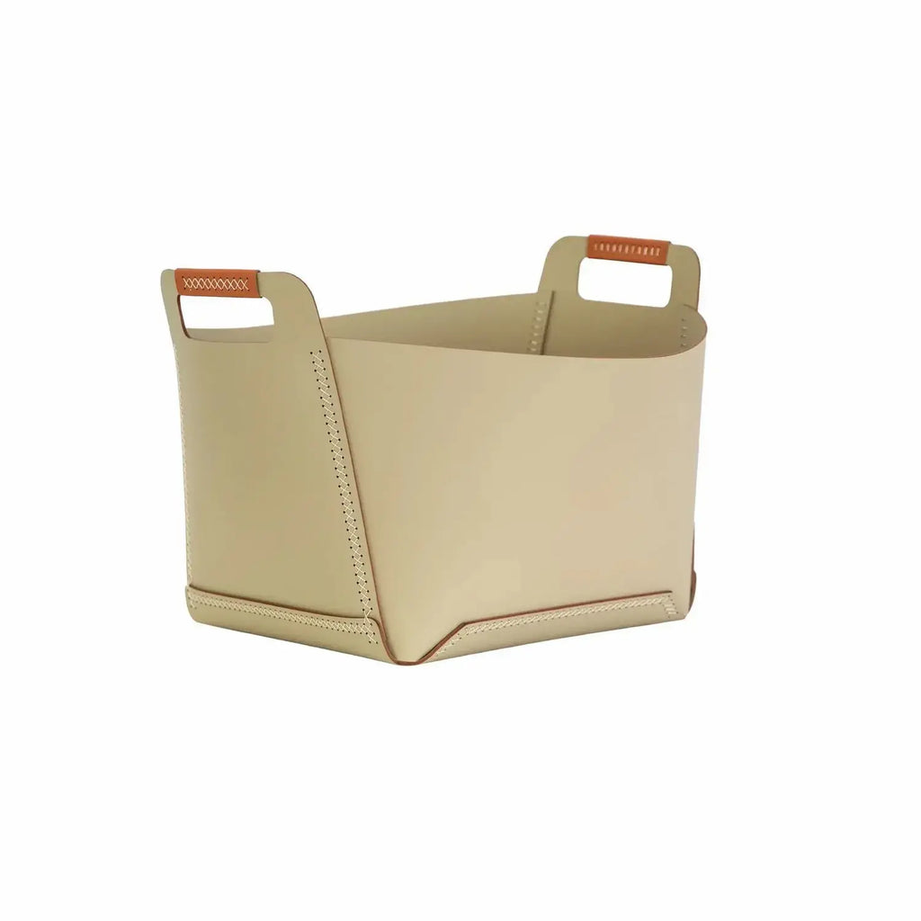 Panier de rangement en cuir fait mains DecoNovis