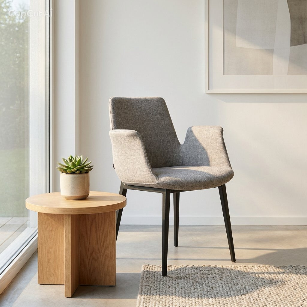 Chaise de table à manger rembourrée en tissu Angel cerda