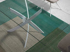 Table à manger rectangulaire verre trempé et acier blanc Angel cerda