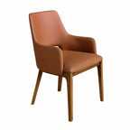 Chaise en cuir marron DecoNovis