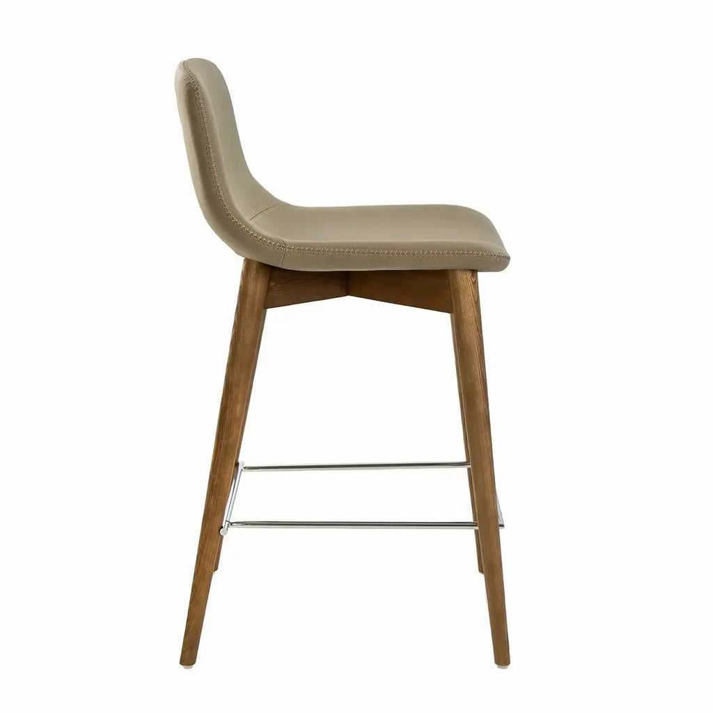Tabouret rembourré en similicuir latte DecoNovis