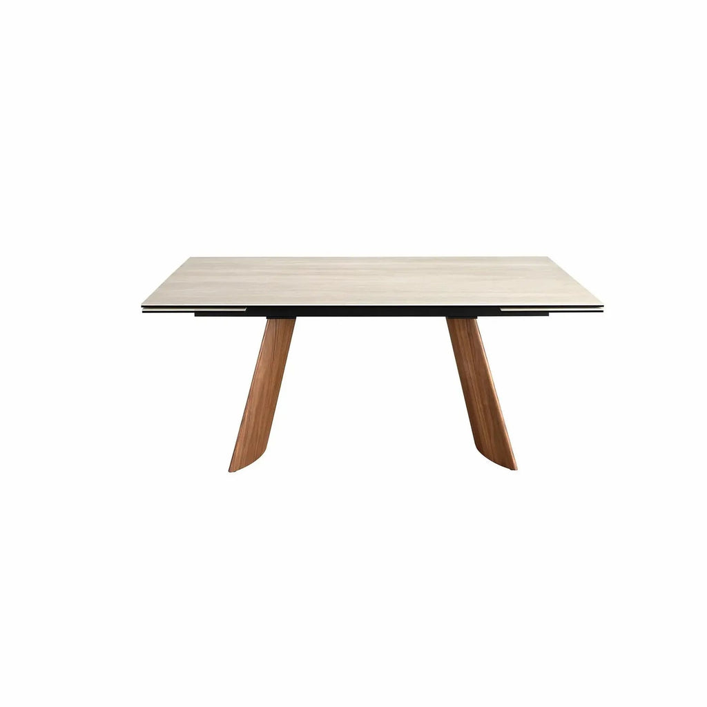 Table de salle à manger rectangulaire à rallonge en marbre porcelaine DecoNovis