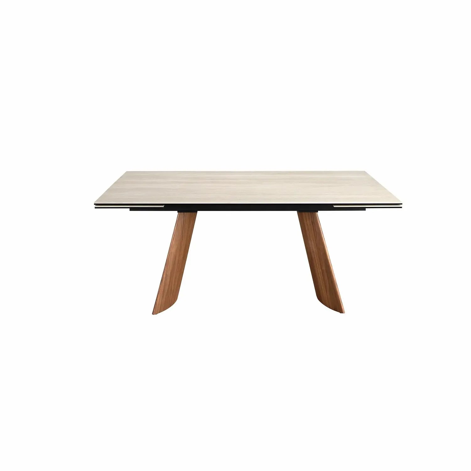 Table de salle à manger rectangulaire à rallonge en marbre porcelaine DecoNovis