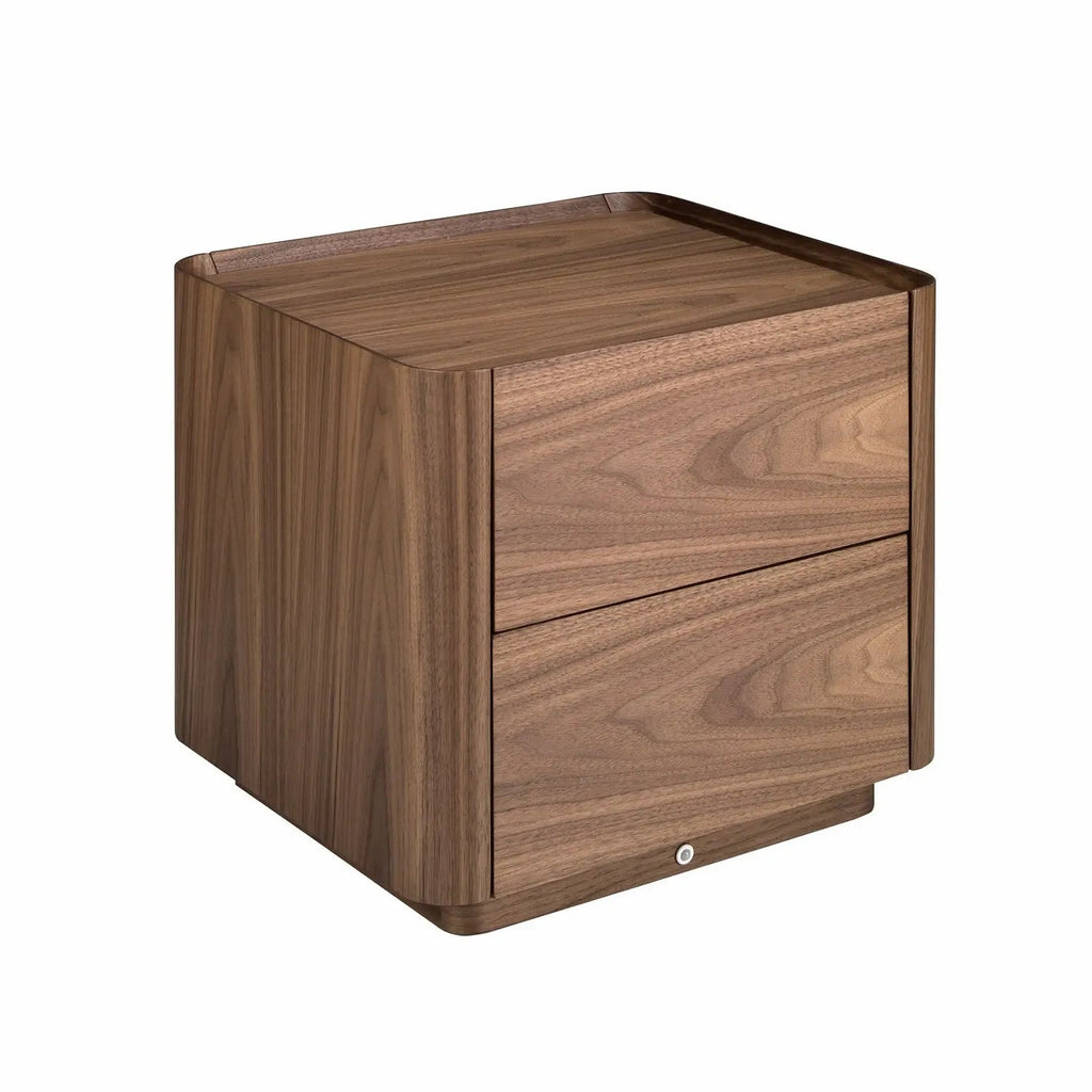 Table de chevet en noyer avec éclairage Angel cerda