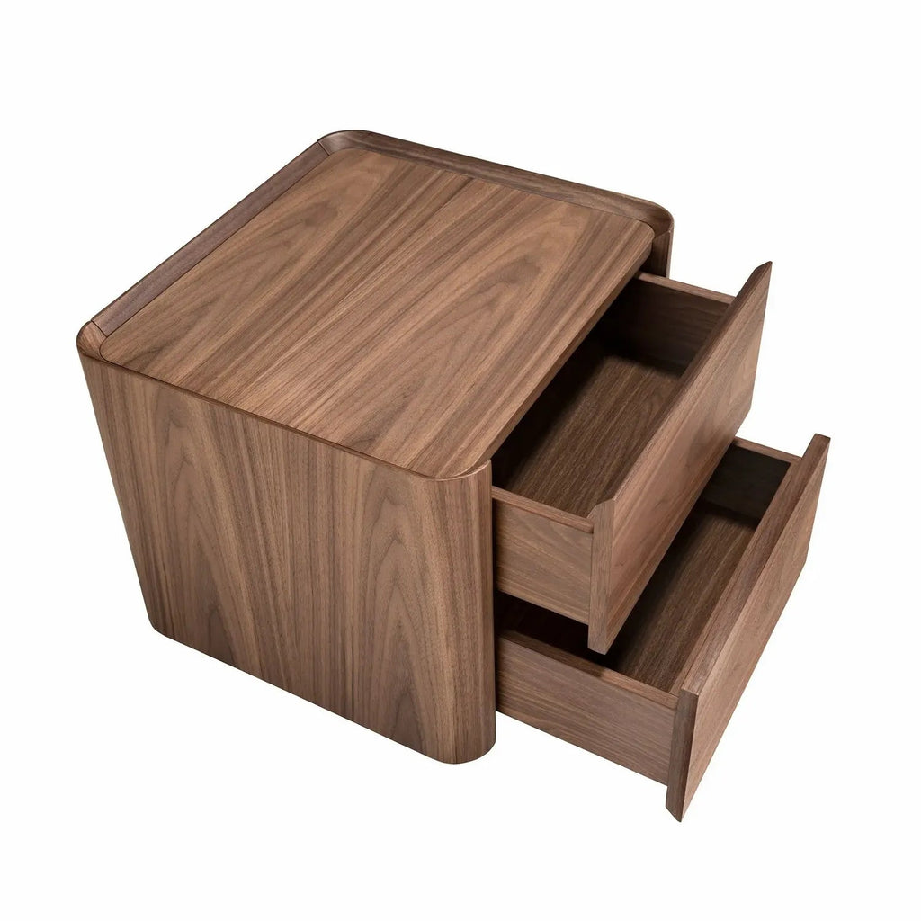 Table de chevet en noyer avec éclairage Angel cerda