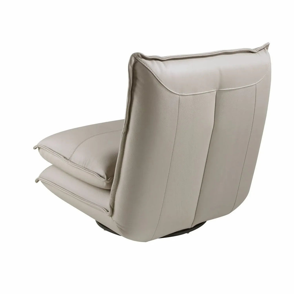 Fauteuil pivotant en cuir gris taupe Angel cerda