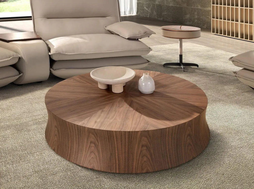 able basse ronde en noyer Angel cerda