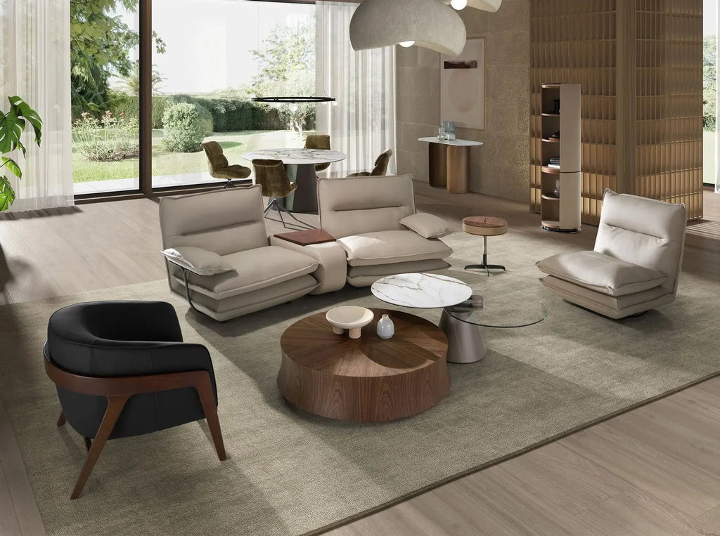 able basse ronde en noyer Angel cerda