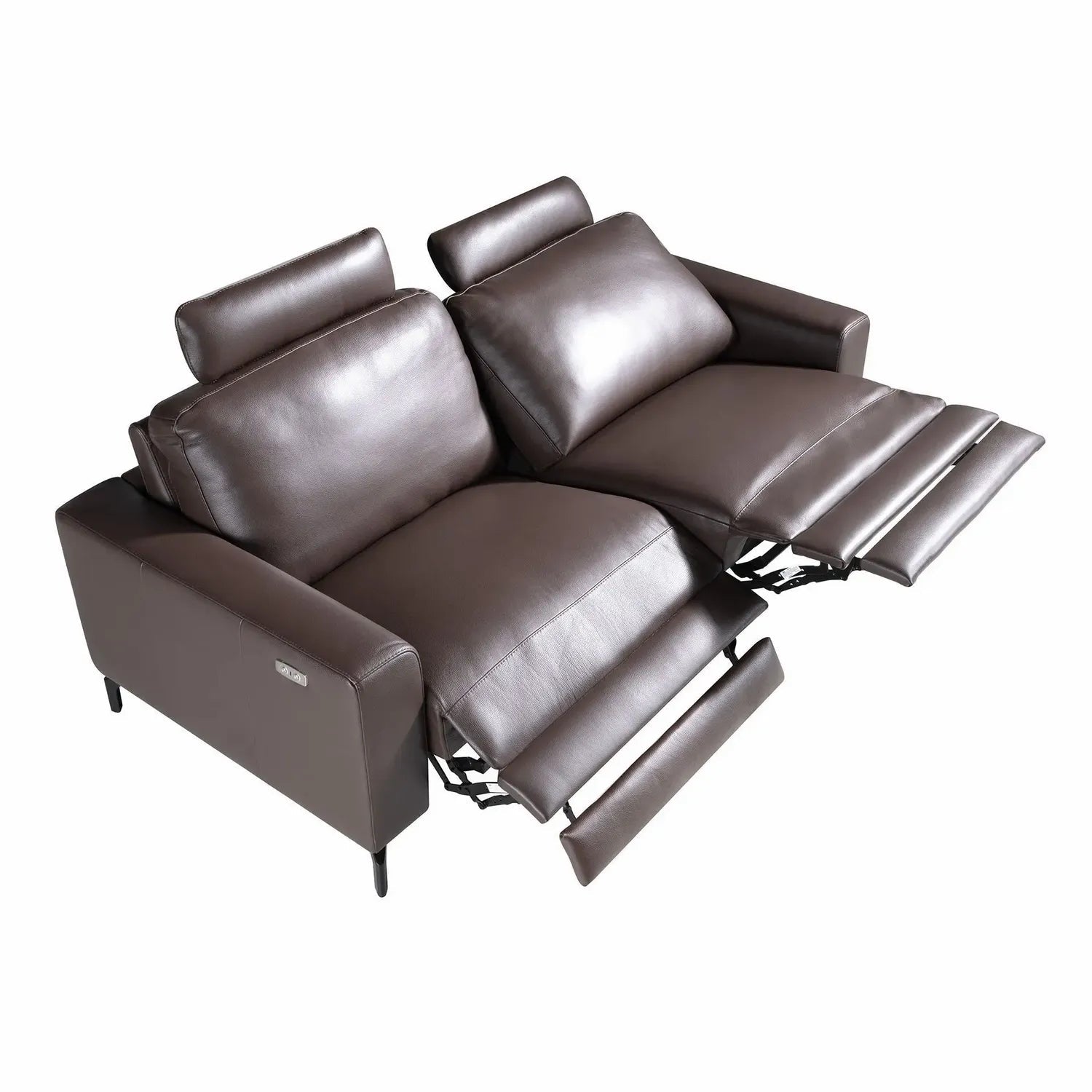 Canapé relax 3 places en cuir marron chocolat Angel cerda