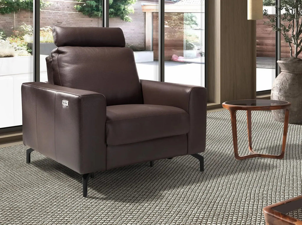 Fauteuil relax en cuir chocolat Angel cerda