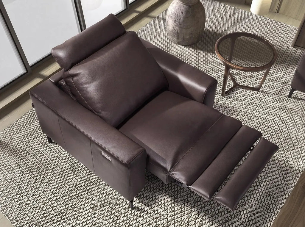 Fauteuil relax en cuir chocolat Angel cerda