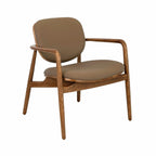 Fauteuil en similicuir taupe et noyer Angel cerda
