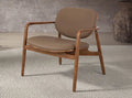 Fauteuil en similicuir taupe et noyer Angel cerda