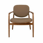 Fauteuil en similicuir taupe et noyer Angel cerda