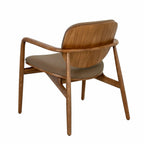 Fauteuil en similicuir taupe et noyer Angel cerda