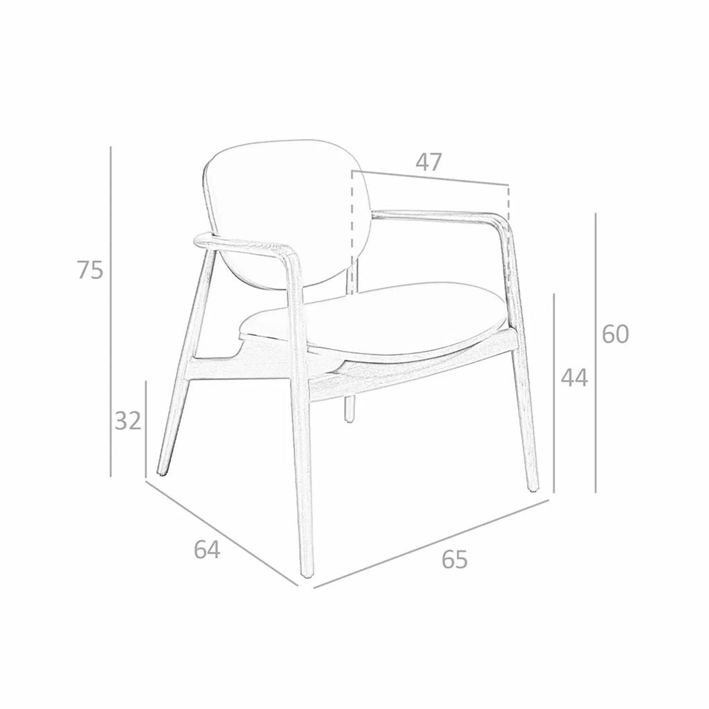 Fauteuil en similicuir taupe et noyer Angel cerda