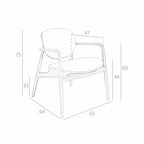 Fauteuil en similicuir taupe et noyer Angel cerda