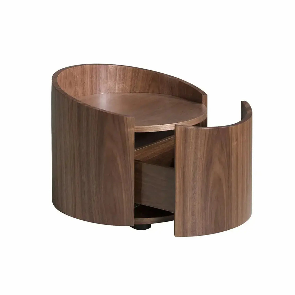 Table de chevet ronde en noyer DecoNovis