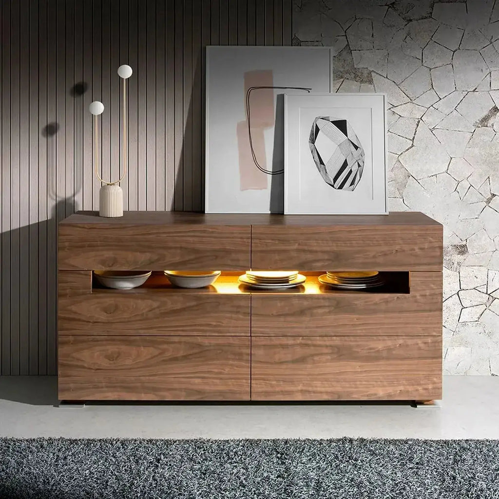 Commode en noyer avec éclairage DecoNovis