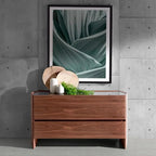 Commode hexagonale en noyer DecoNovis