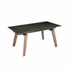 Table à manger extensible en marbre noir DecoNovis