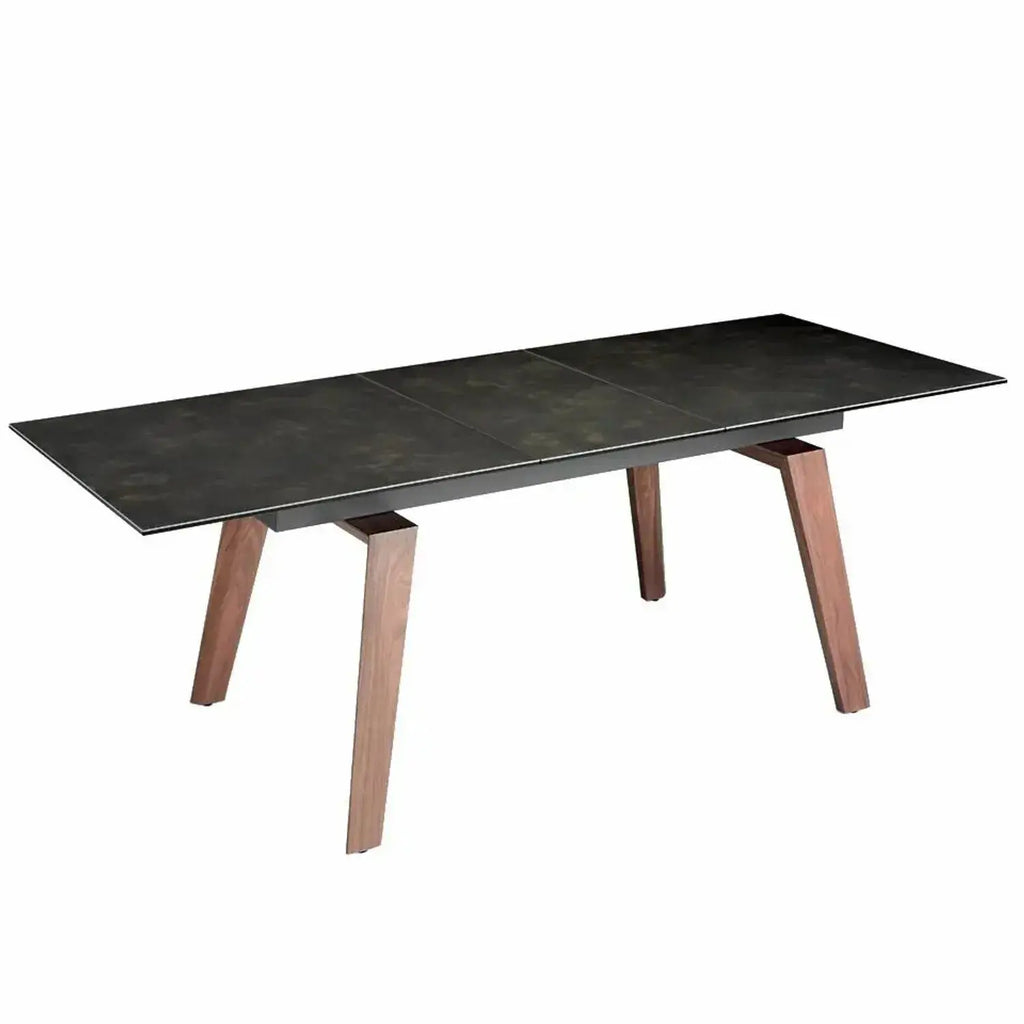 Table à manger extensible en marbre noir DecoNovis
