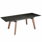 Table à manger extensible en marbre noir DecoNovis