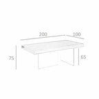 Table à manger en noyer avec pieds en verre DecoNovis