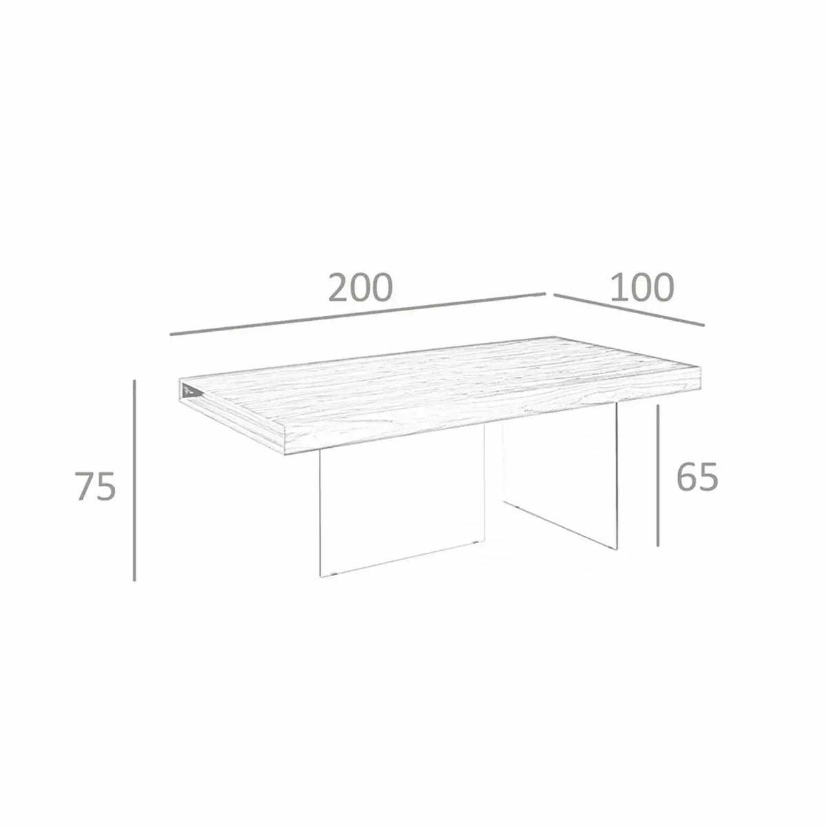 Table à manger en noyer avec pieds en verre DecoNovis