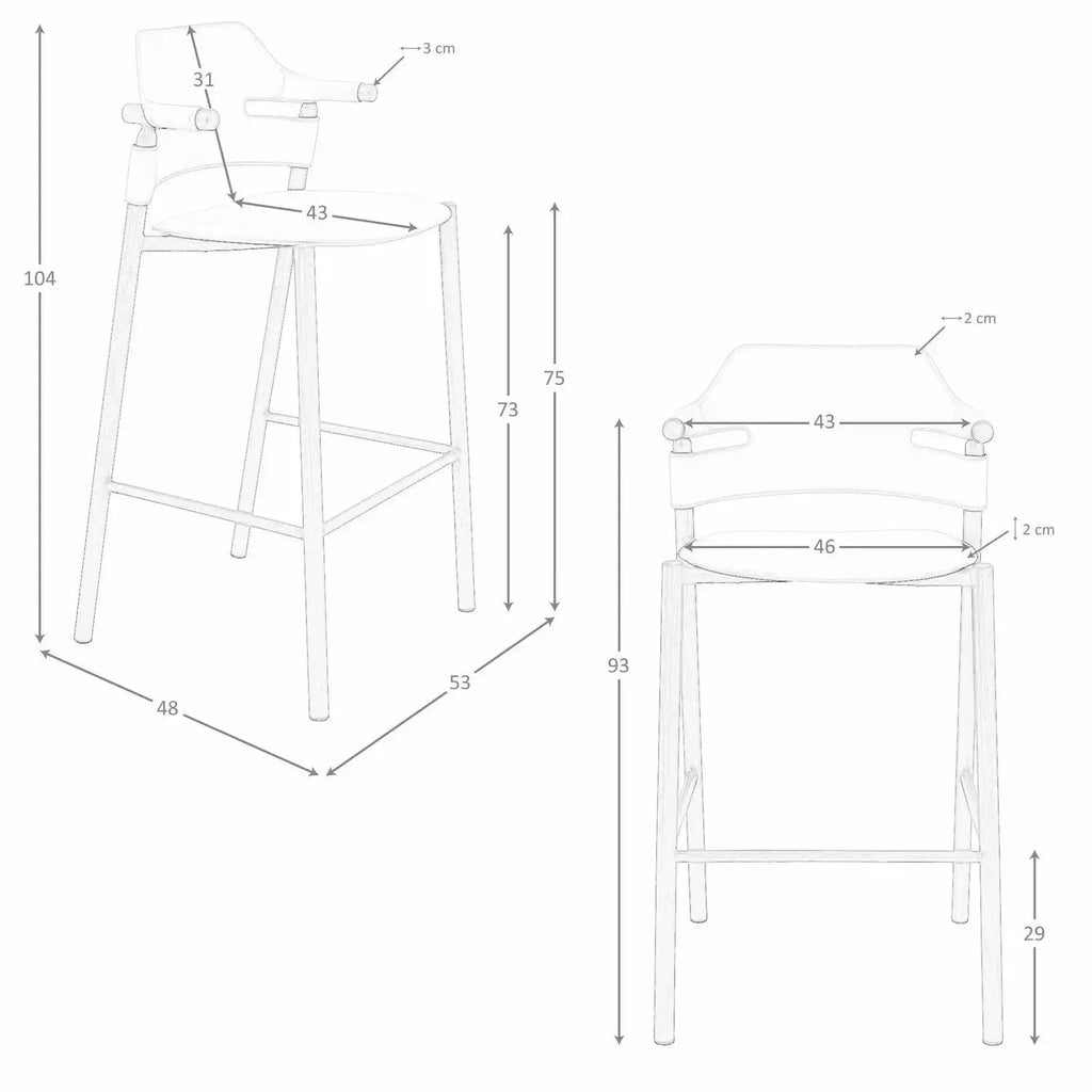 Tabouret fait main en cuir régénéré couleur sable DecoNovis