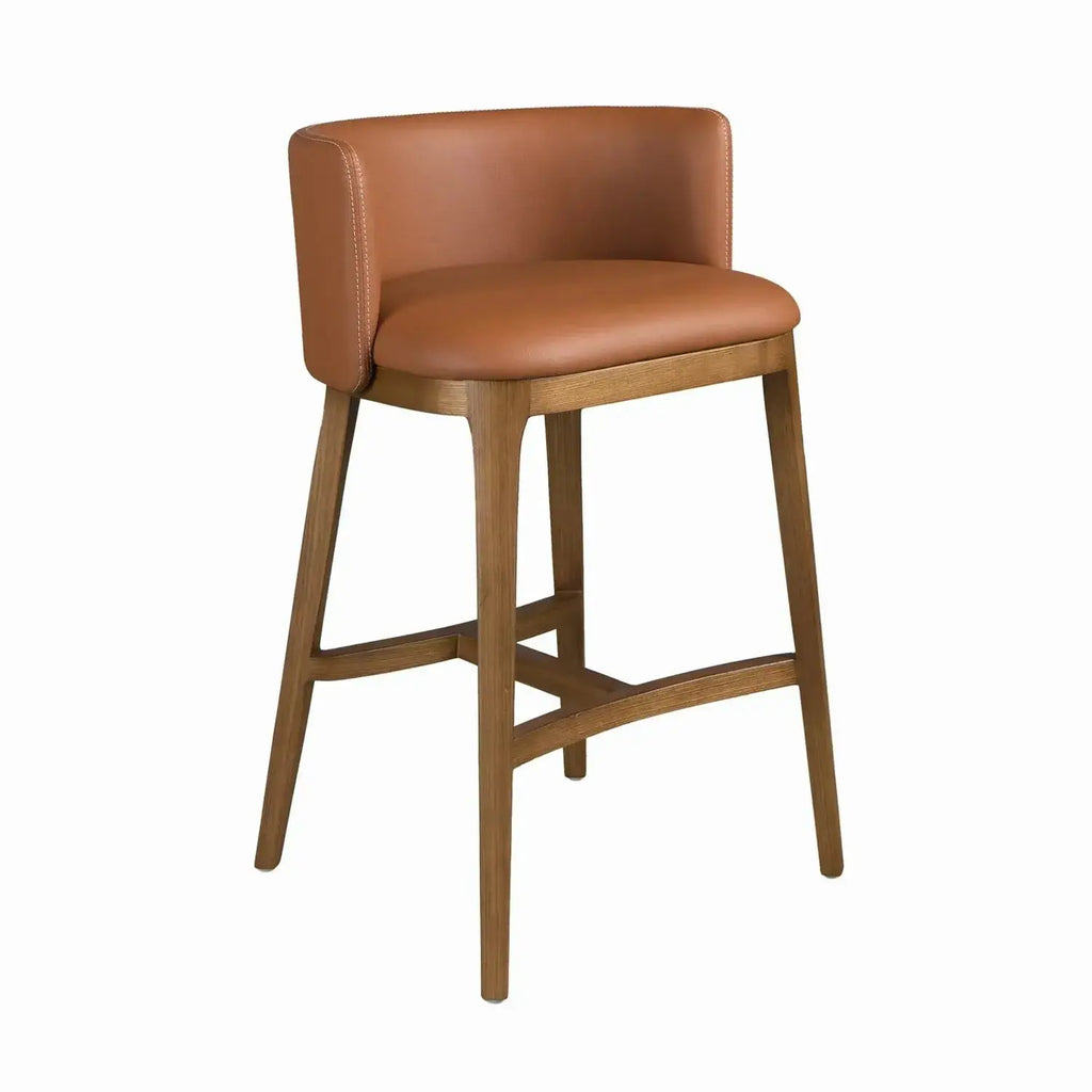 Tabouret en similicuir marron DecoNovis