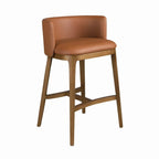 Tabouret en similicuir marron DecoNovis
