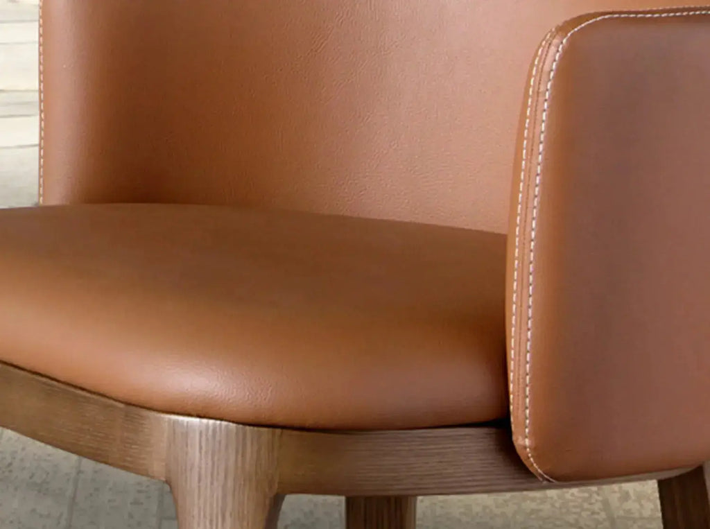 Tabouret en similicuir marron DecoNovis