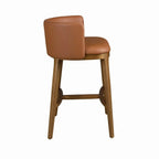 Tabouret en similicuir marron DecoNovis